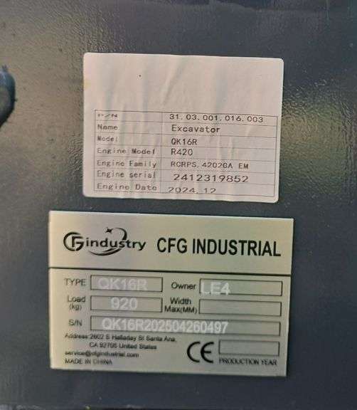 CFG QK16R Mini Excavator
