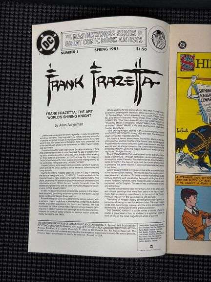 DC Comics, The Masterworks Series of Great Comic Book Artists, No. 1, Spring 1983, Frank Frazetta, Shining Knight