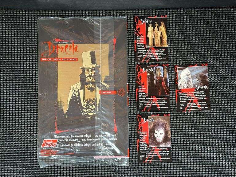 Topps Comics, Bram Stoker’s Dracula, No. 1 & 2 (of 4). Full Color Collector’s Item Issues. Both are in the original poly bag (no longer sealed) and come with 4 Topps Cards
