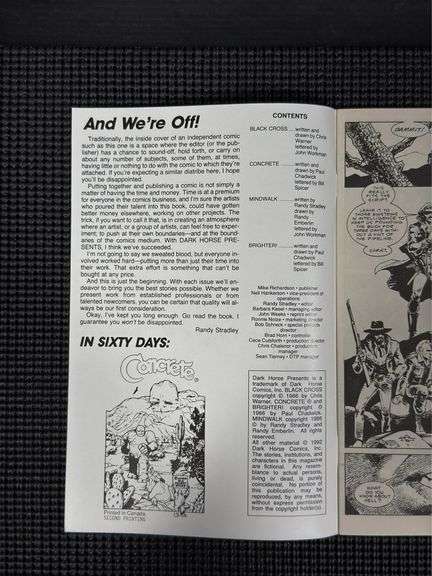 Dark Horse Comics, Dark Horse Presents: Black Cross, No. 1, Commemorative Edition, 1986