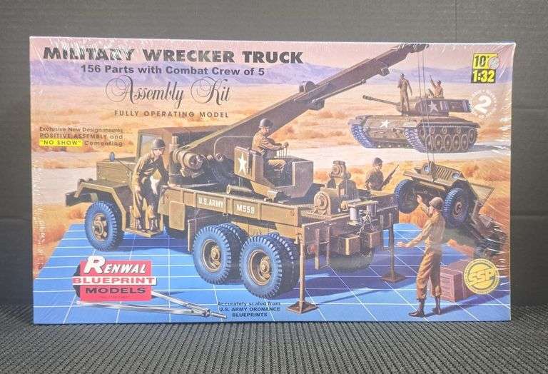 Renwal Blueprint Models Military Wrecker Truck 1/32 Scale Model Kit