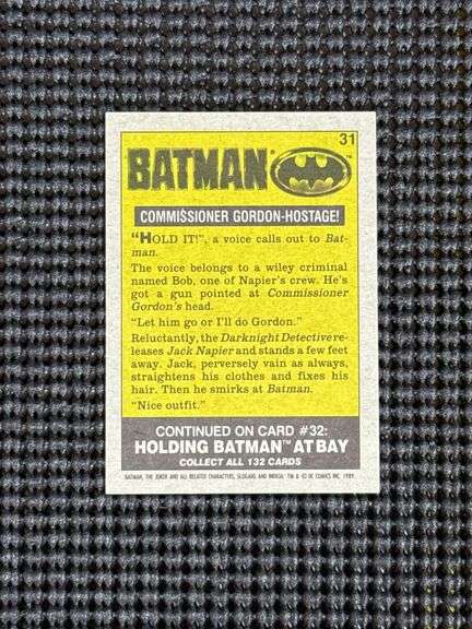 DC Comics, Topps Trading Card #31, 1989 Batman Movie, Commissioner Gordon - Hostage