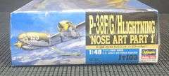 Hasegawa 1:48 P-38F/G/H Lightning 'Nose Art Part 1' Model Kit JT103