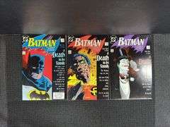 DC Comics, Batman: A Death in the Family. Books 1, 3, & 4 (of 4), No. 426, 428, & 429, 1988-1989. Includes US, Canada, and UK pricing. US Cover Prices of No. 428 & 429 are 75¢.