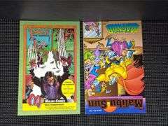 Collection of miscellaneous comic books and trade magazines (no plastic): Insider Dark Horse Comics, The Malibu Sun, Inside Image, Valiant Vision Starter Kit, Wizard-The Guide to Comics, DC Direct Currents