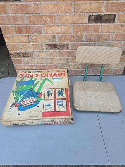 Pair of folding chairs. One is New Old Stock never opened