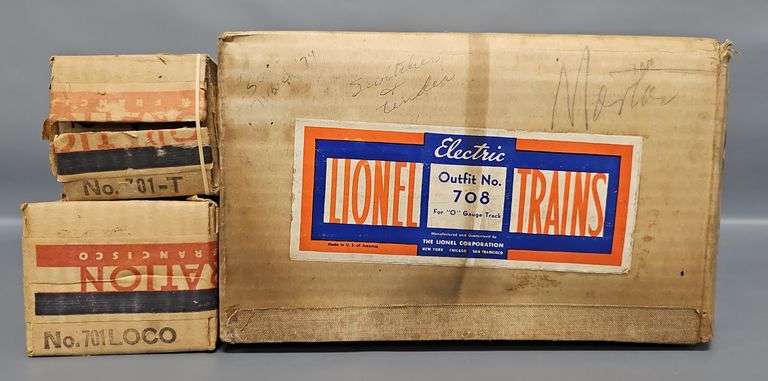 Lionel Prewar O Gauge 708 701 Scale Switcher and Tender Master Carton with Inner Boxes image