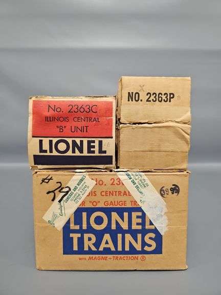 Scarce Lionel Postwar O 2363 Illinois Central Master Carton and Component Boxes image