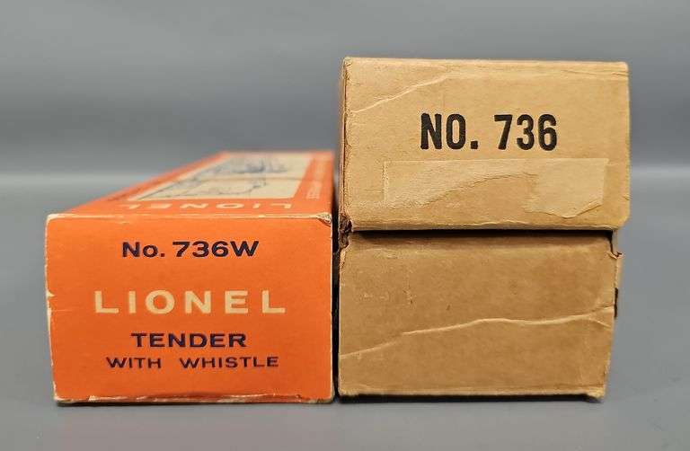 Lionel Postwar O 736W Steam Locomotive and 736W Tender Original Boxes ONLY image