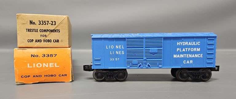 Unrun Lionel Postwar O 3357 Cop and Hobo Car in Original Boxes image