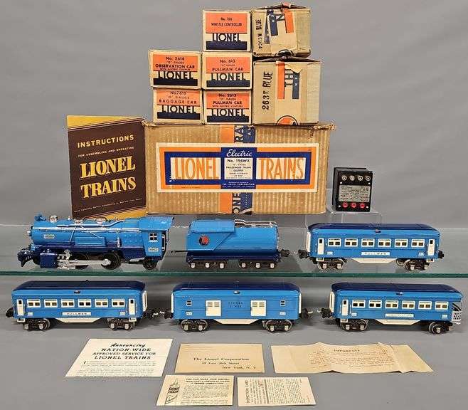 Rare Boxed Sears Lionel Prewar O Gauge 194WX Blue Comet Train Set image