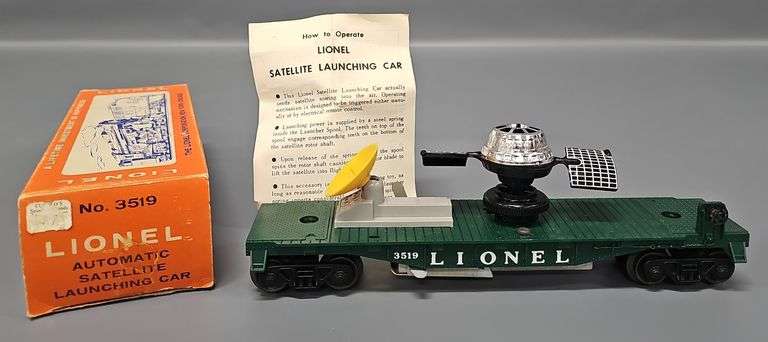 Unrun Lionel Postwar O 3519 Automatic Satellite Launching Car in Original Box image