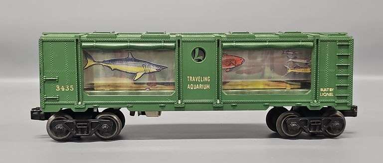 Lionel Postwar O 3435 GOLD LETTERING Traveling Aquarium Car image