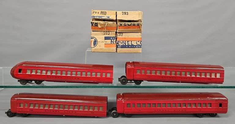 Lionel Prewar O Gauge Rail Chief Passenger Cars in Original Boxes image