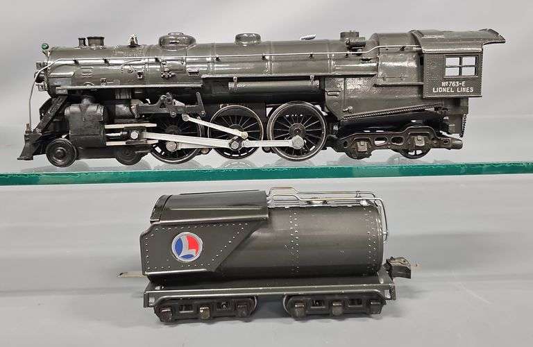Fantastic Lionel Prewar O Gauge Semi Scale 763E Hudson Steam Locomotive & 2263W Tender with BLACK JOURNALS in Original Boxes image