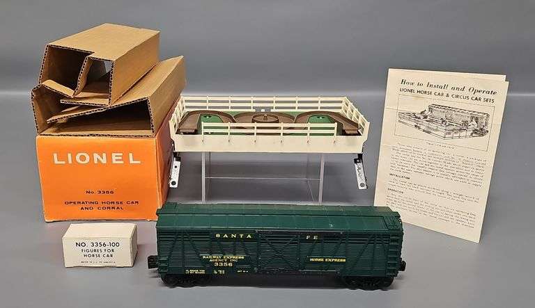 Lionel Postwar O 3356 Operating Horse Car & Corral Set in Original Box image