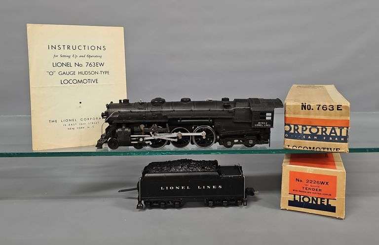 Fantastic Lionel Prewar O Gauge Semi-scale 763E Hudson and 2226WX Tender in Original Boxes image