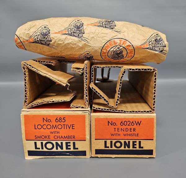 Lionel Postwar O 685 Locomotive and 6026W Tender Original Boxes ONLY image