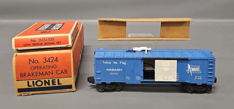 Unrun Lionel Postwar O Wabash 3424 Operating Brakeman Car in Original Box image