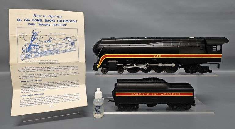 Lionel Postwar O 746 Steam Locomotive and 746W Long Stripe Tender image