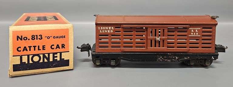 Lionel Prewar O Gauge Tuscan 813 Cattle Car in Original Box image