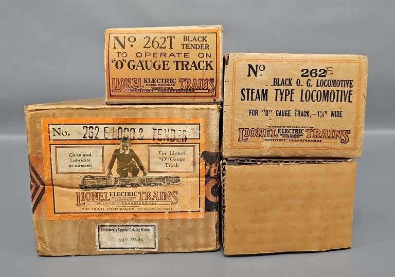 Lionel Prewar O Gauge 262E Steam Locomotive and Tender Boxes and Master Carton image