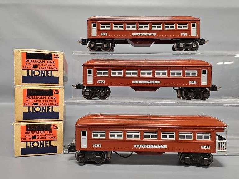 Beautiful Lionel Prewar O Gauge 2642 2642 2643 Passenger cars in Original Boxes image