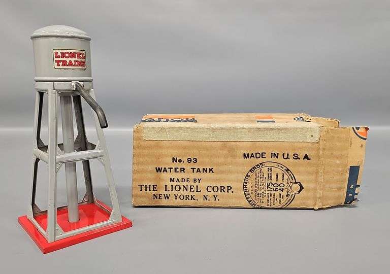 Desirable Lionel Prewar O Gauge GRAY 93 Water Tank in Original Box image