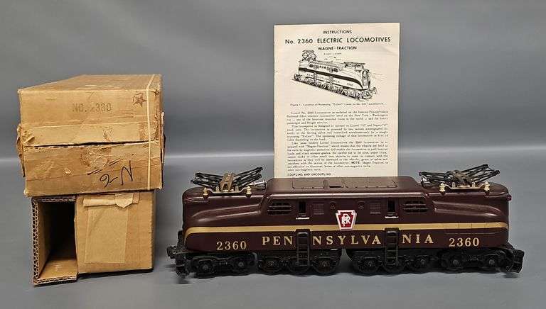 High Grade Lionel Postwar O Solid Stripe 2360 Pennsylvania GG-1 Electric Locomotive in Original Box image