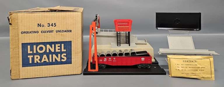 Lionel Postwar O 345 Operating Culvert Unloader Set in Original Box image