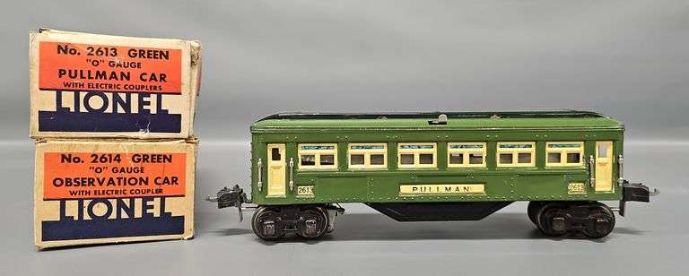 Lionel Prewar O Gauge 1613 Green Pullman Car with Two Original Boxes image