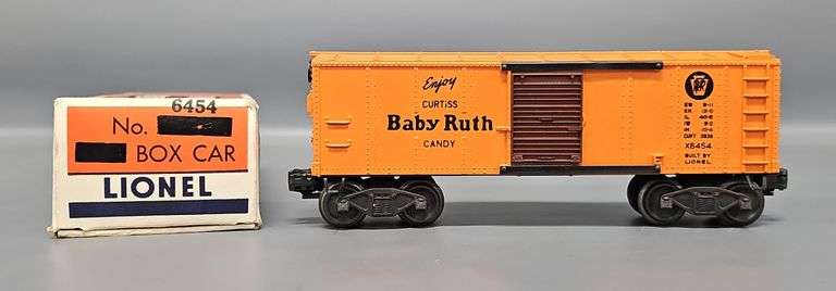 Scarce Lionel Postwar O 6454 Baby Ruth Boxcar with Original Box NOT 2454 image