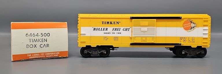 Unrun Lionel Postwar O type IV PAINTED 6464-500 Timken Box Car in Original Box image