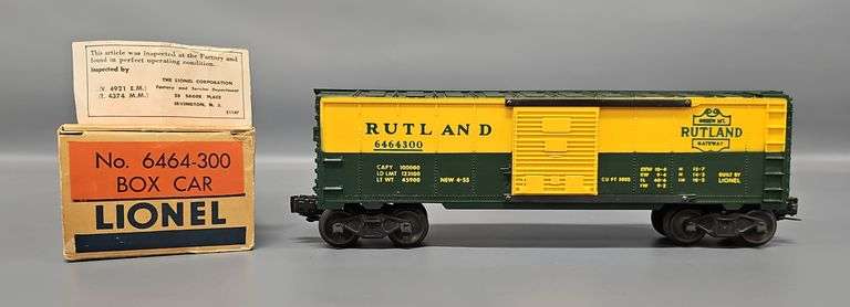 Unrun Lionel Postwar O 6464-300 type IIb Rutland Box Car in Original Box image