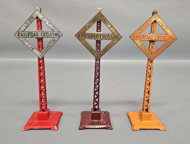 Three Different Lionel Prewar Standard Gauge 68 Warning Signs image