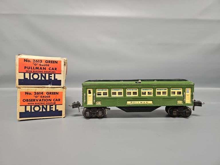 Lionel Prewar O Gauge 1613 Green Pullman Car with Two Original Boxes image