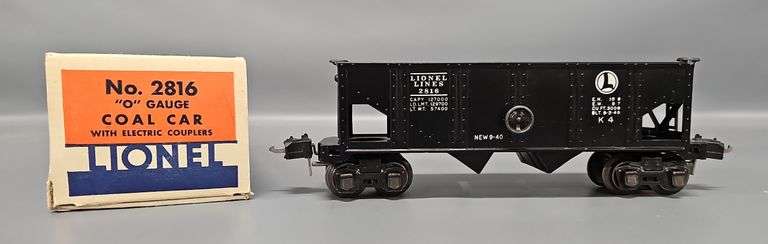 Scarce Lionel Prewar O Gauge 2816 BLACK Coal Car in Original Box image