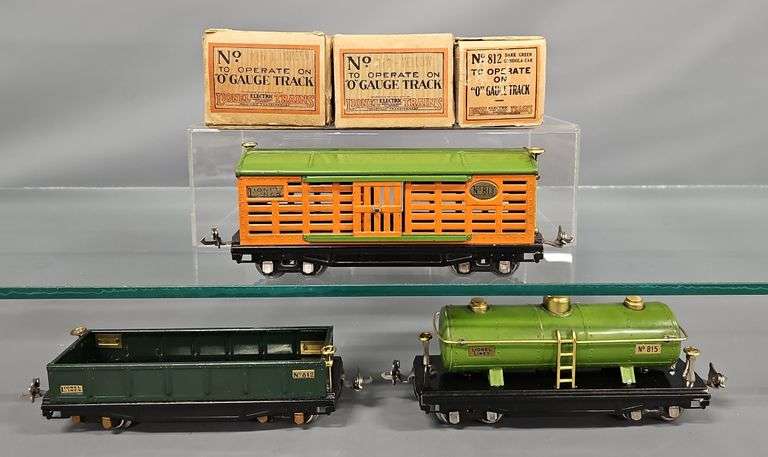Three Lionel O Gauge Train Cars in Original Boxes image