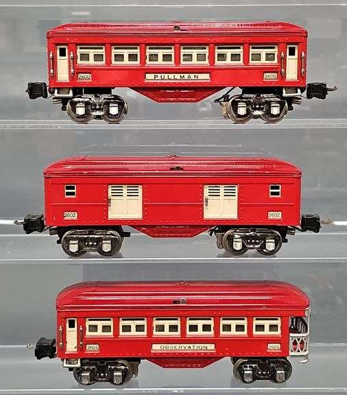 Lionel Prewar O Gauge Red Comet Passenger Cars 2600 2601 2602 image
