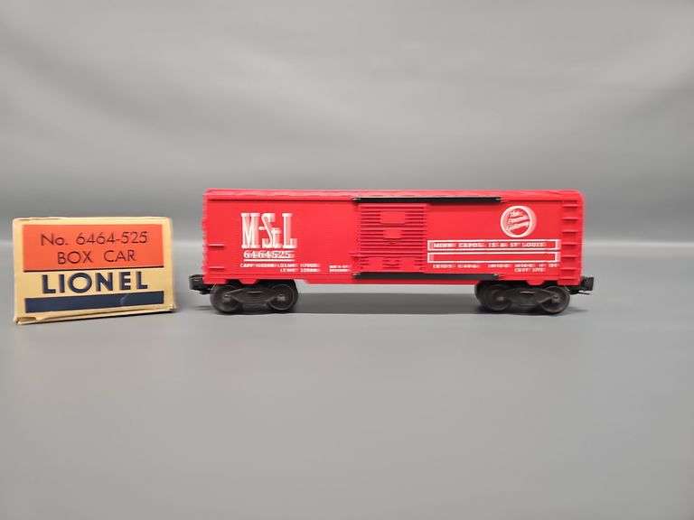 Lionel Postwar O Painted type IIb 6464-525 Minneapolis & St. Louis Box Car in Original Box image