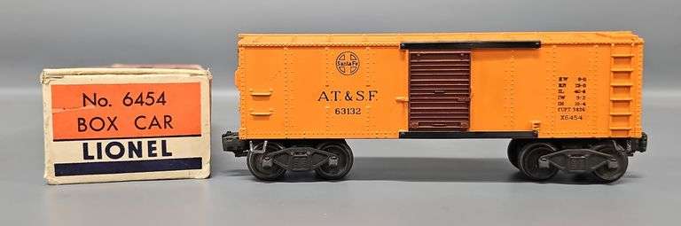 Lionel Postwar O 6454 ATSF Orange Box Car in Original Box image