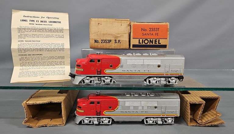 Lionel Postwar O 2353 Santa Fe F3 Diesel Locomotive AA Set in Original Boxes image