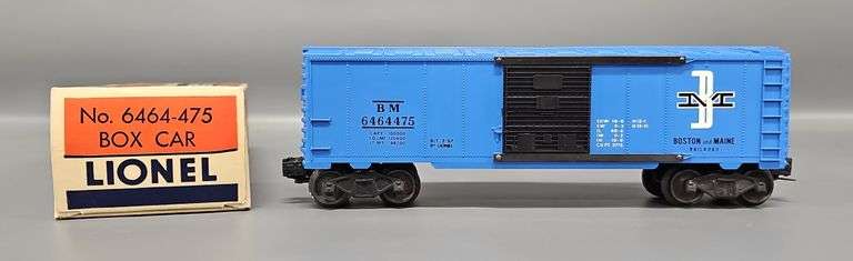 Unrun Lionel Postwar O type III 6464-475 Boston & Maine Box Car in Original Box image