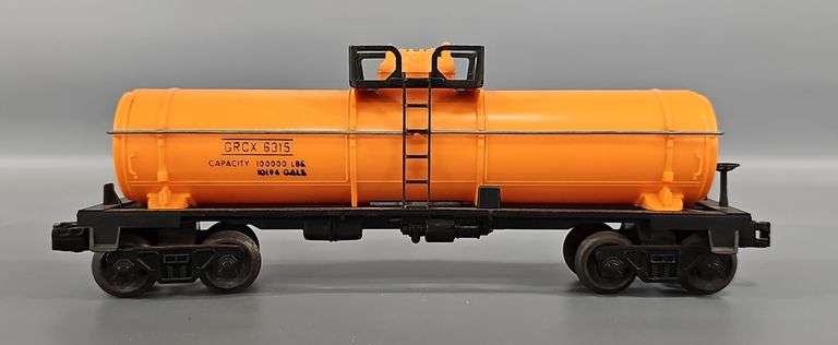 Factory Error Lionel Postwar O 6315 Orange Tank Car MISSING GULF EMBLEM image