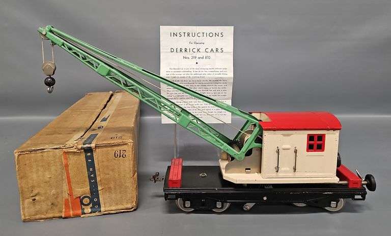Lionel Prewar Standard Gauge 219 Derrick Crane in Original Box image
