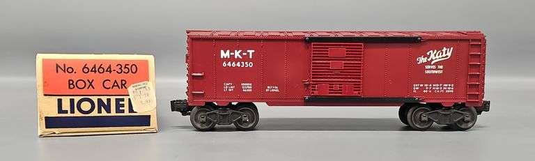 Lionel Postwar O 6464-350 M-K-T Katy Box Car in BRICK Original Box image