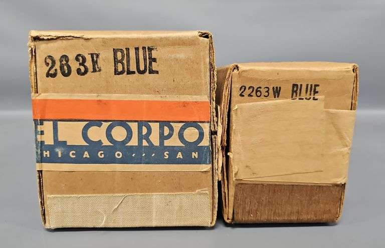 Set of BRICK Lionel Prewar O Gauge 263E and 2263W Blue Comet Original Boxes image