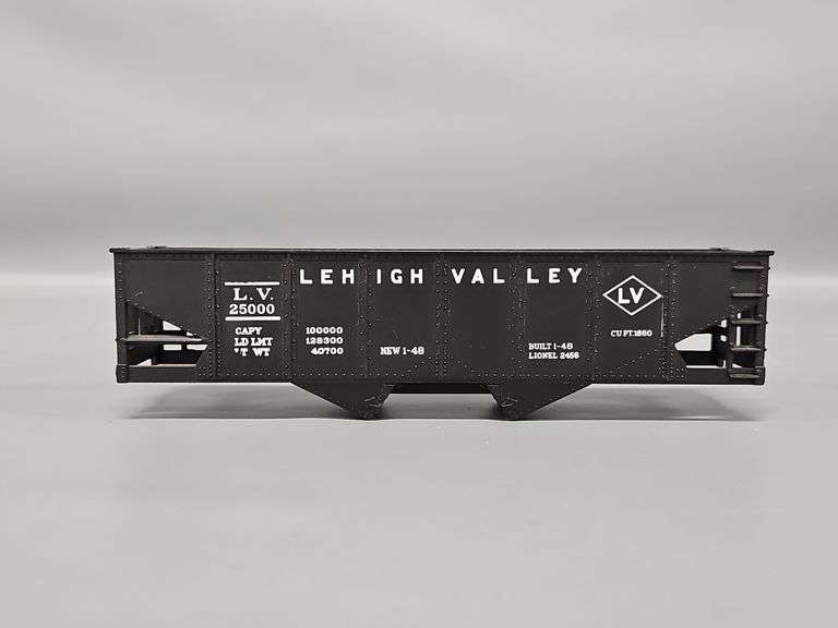 Factory Error Rare Lionel Postwar O Lehigh Valley Hopper Shell w/ 3 LINES OF DATA and STAMPED ONE SIDE ONLY image