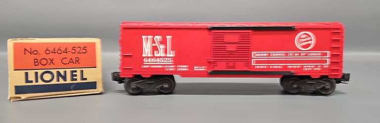 Lionel Postwar O Painted type IIb 6464-525 Minneapolis & St. Louis Box Car in Original Box image