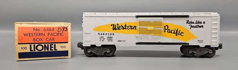 Mint Lionel Postwar 6464-100 Western Pacific Box Car in a Brick Original Box image